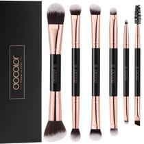 Conjunto de pincéis de maquiagem Docolor de dupla face, 6 peças de sombra