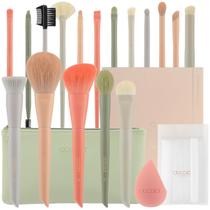 Conjunto de pincéis de maquiagem Docolor Morandi 17 unidades com bolsa e esponja