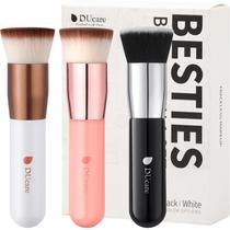 Conjunto de pincéis de maquiagem DuCare Foundation Flat Top Kabuki 3 unidades