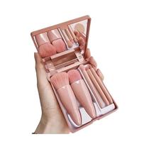 Conjunto De Pincéis De Maquiagem Em Tamanho Viagem 5 Peças Mini Kit De Pincéis Cosméticos Com Estojo