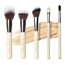 Conjunto de pincéis de maquiagem HALEYS, 5 unidades: macio, sem riscos, vegano Conjunto de pincéis de maquiagem HALEYS, 5 unidades: macio, sem riscos, vegano