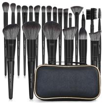 Conjunto de pincéis de maquiagem MAGEFY, 22 peças sintéticas com estojo de viagem preto