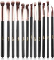 Conjunto de pincéis de maquiagem MSQ Eye, 12 peças de ouro rosa com cabelo sintético
