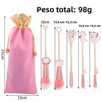 Conjunto De Pincéis De Maquiagem Para Sombra De Olhos Anime Mary Cat 5 Peças Ferramentas De