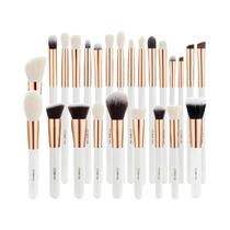 Conjunto De Pincéis De Maquiagem Profissionais Pretos Com Cerdas Naturais Para Base, Pó, Contorno E