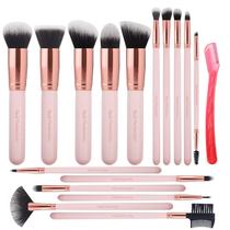 Conjunto de pincéis de maquiagem Real Perfection, 16 peças com navalha de sobrancelha Conjunto de pincéis de maquiagem Real Perfection, 16 peças com navalha de sobrancelha