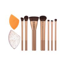 Conjunto de pincéis de maquiagem Real Techniques embrulhado em Glow, 9 peças