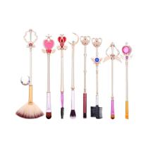 Conjunto De Pincéis De Maquiagem Sailor Moon Feminino 8pcs Figura De Desenho Animado Kits De Base