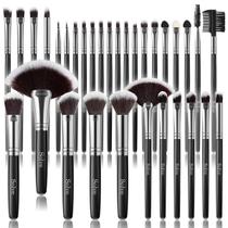 Conjunto de pincéis de maquiagem SOLVE 32 peças Professional Black