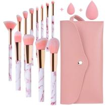 Conjunto de pincéis de maquiagem START MAKERS Professional 12 unidades de mármore rosa