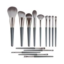 Conjunto De Pincéis De Maquiagem Veganos Com Cerdas De Seda Macia 14PCS, Kit Completo Para Rosto E