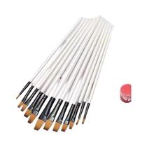 Conjunto De Pincéis De Pintura Em Nylon Com Cabo De Madeira Para Aquarela, Óleo E Acrílico, 12/48 Conjunto De Pincéis De Pintura Em Nylon Com Cabo De Madeira Para Aquarela, Óleo E Acrílico, 12/48