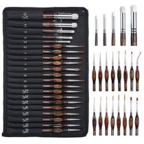 Conjunto de pincéis de pintura Nicpro Miniature Dry Brush 21 unidades com estojo