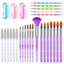 Conjunto de pincéis de unhas AROIC 28 peças de acrílico com gel UV e extensão 3D