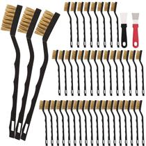 Conjunto de pincéis Jikvmis Mini Wire Brush Brass 40 unidades com raspadores Conjunto de pincéis Jikvmis Mini Wire Brush Brass 40 unidades com raspadores