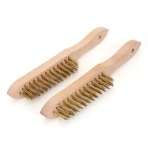 Conjunto de pincéis MAXMAN Brass, 2 peças de 28 cm com alça de madeira de faia Conjunto de pincéis MAXMAN Brass, 2 peças de 28 cm com alça de madeira de faia