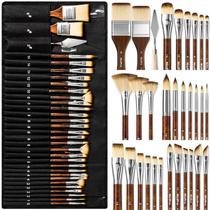 Conjunto de pincéis Nicpro 30 unidades para acrílico, óleo e aquarela
