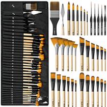 Conjunto de Pincéis Nicpro 36 Peças com Cerdas de Nylon e Estojo