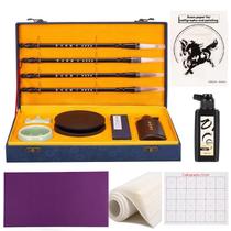 Conjunto de Pincéis para Caligrafia Corciosy 4 Peças Tinta e Pedra de Tinta