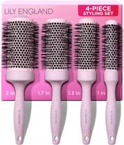 Conjunto de pincéis redondos Lily England para mulheres rosa Conjunto de pincéis redondos Lily England para mulheres rosa