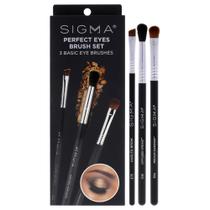 Conjunto de pincéis SIGMA Perfect Eyes, 3 pincéis Diffused Crease E38, Medium Sweeper E54, Angled Brow E75