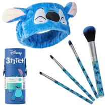 Conjunto de Pincel de Maquiagem Disney Stitch Fluffy - com Faixa e Estojo Conjunto de Pincel de Maquiagem Disney Stitch Fluffy - com Faixa e Estojo