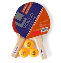 Conjunto de Ping Pong Kit 2 raquete 3 bolas Vollo