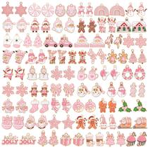 Conjunto de pingentes de esmalte de Natal rosa Charm SANNIX 110 unidades