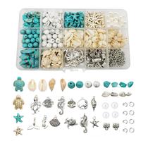 Conjunto de pingentes Julie Wang, 422 peças, Turquoise Shell Ocean DIY