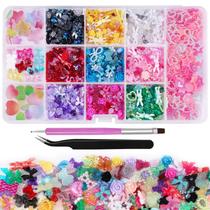 Conjunto de pingentes para unhas Kikonoke 3D de 9 cores, flor e borboleta Conjunto de pingentes para unhas Kikonoke 3D de 9 cores, flor e borboleta