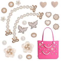 Conjunto de pingentes SANUIU Pearl Chain e strass