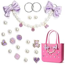 Conjunto de pingentes SANUIU Purple Bow Pearl e acessórios para bolsa