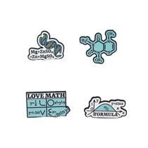 Conjunto de pinos de broche Science Math Alloy Chemistry Molecule Lapel