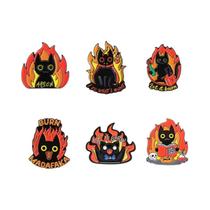 Conjunto De Pinos De Esmalte De Anime Capivara Coelho De Orelhas Vermelhas Panda Gato 3-9pcs Broches