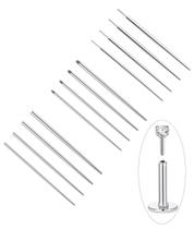 Conjunto de pinos de inserção Piercing Taper em aço cirúrgico 12 unidades 20G-14G Conjunto de pinos de inserção Piercing Taper em aço cirúrgico 12 unidades 20G-14G