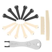 Conjunto de pinos de ponte para guitarra acústica Walfront, 12 unidades com kit de ferramentas