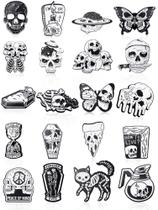 Conjunto de pinos esmaltados BBTO Skull Spooky Skeleton 20 peças Conjunto de pinos esmaltados BBTO Skull Spooky Skeleton 20 peças