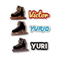 Conjunto de pinos JUST FUNKY Yuri On Ice, edição de colecionador, pacote com 6 Conjunto de pinos JUST FUNKY Yuri On Ice, edição de colecionador, pacote com 6