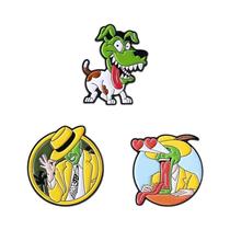 Conjunto De Pins De Esmalte De Anime Verde Turbo Granny Cat Dog, Figuras De Personagens De Jogos,