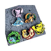 Conjunto De Pins De Esmalte Pokémon 6 Peças Squirtle Pikachu Broche De Anime Distintivo De Metal Conjunto De Pins De Esmalte Pokémon 6 Peças Squirtle Pikachu Broche De Anime Distintivo De Metal