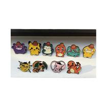 Conjunto De Pins De Esmalte Pokemon Pikachu Charmander Mewtwo 10 Peças Broche Fofo Para Moda
