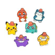 Conjunto De Pins De Esmalte Unissex De Anime Pokémon Psyduck Gengar Pikachu 6 Peças Broches De Conjunto De Pins De Esmalte Unissex De Anime Pokémon Psyduck Gengar Pikachu 6 Peças Broches De