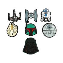 Conjunto De Pins Esmaltados Star Wars 7 Peças: Stormtrooper, Darth Vader, Millennium Falcon, Death Conjunto De Pins Esmaltados Star Wars 7 Peças: Stormtrooper, Darth Vader, Millennium Falcon, Death