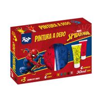 Conjunto de Pintura a Dedo 6 Cores Homem Aranha Spider Man