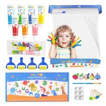 Conjunto de pintura a dedo lavável Funto para crianças pequenas com papel e pincel