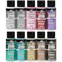 Conjunto de pintura artesanal acrílica FolkArt Extreme Glitter 10x60ml