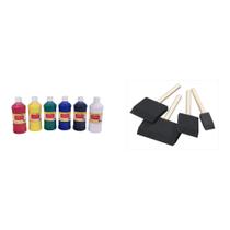 Conjunto de pintura Casafoyer lavável para dedos com pincel de espuma de cunha de 16 onças