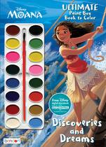 Conjunto de pintura Disney Moana com livro de colorir, 16 tintas em aquarela