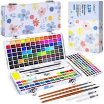 Conjunto de pintura em aquarela Caliart 128 cores com pincéis e estojo