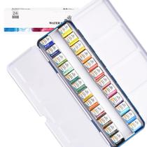 Conjunto de pintura em aquarela PHOENIX 24 Half Pan Colors Portable